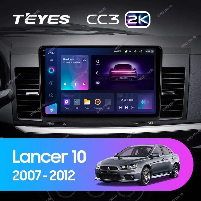 Штатная магнитола Teyes CC3 2K 4/32 Mitsubishi Lancer 10 CY (2007-2012) Тип-A