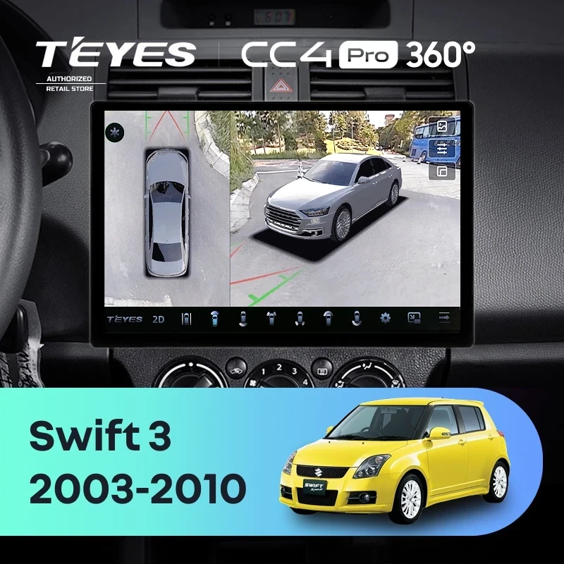 Штатная магнитола Teyes CC4 Pro 360 8/128 Suzuki Swift 3 (2003-2010) (13")