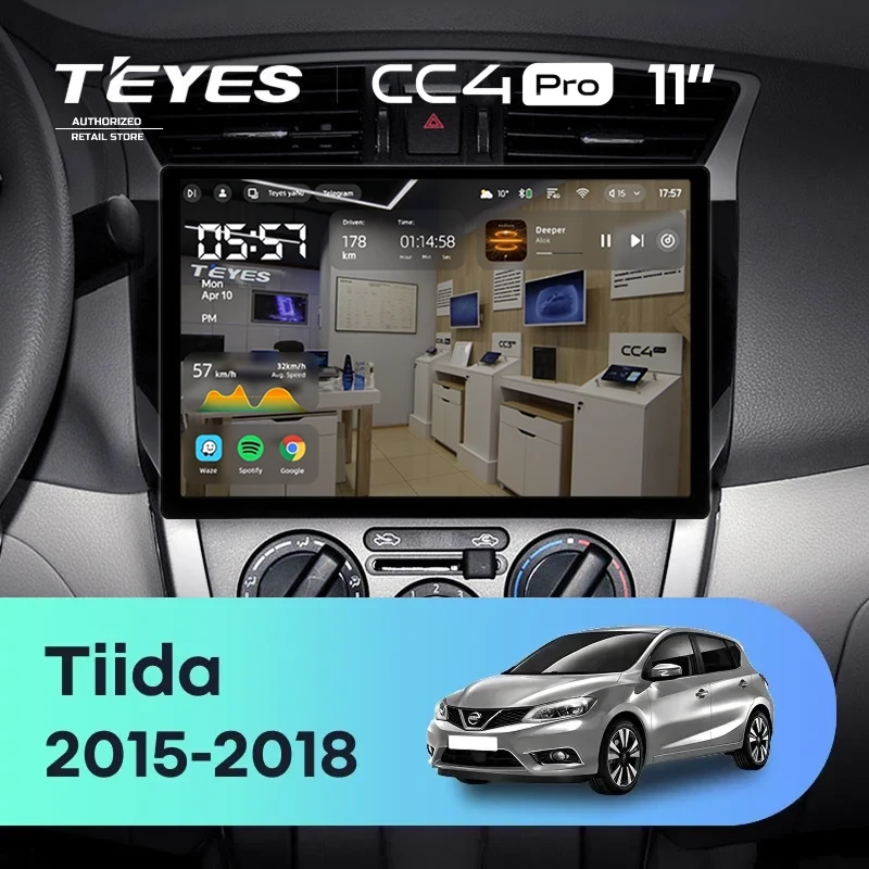 Штатная магнитола Teyes CC4 Pro 12/256 Nissan Tiida C13 (2015-2018) (11")
