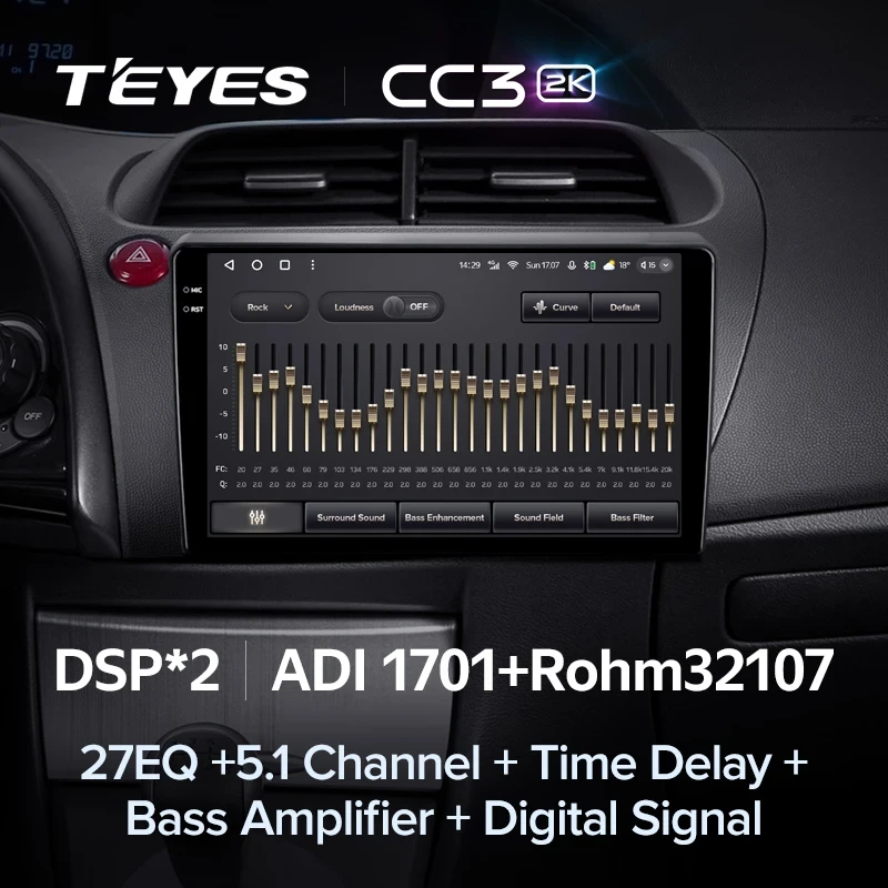 Штатная магнитола Teyes CC3 2K 360 6/128 Honda Civic Hatchback (2006-2012)