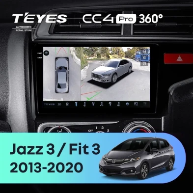 Штатная магнитола Teyes CC4 Pro 360 12/256 Honda Jazz 3 (2015-2020) Тип-A Правый руль