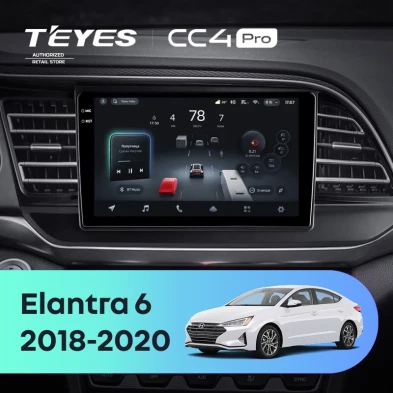 Штатная магнитола Teyes CC4 Pro 8/128 Hyundai Elantra 6 (2018-2020) Тип-A