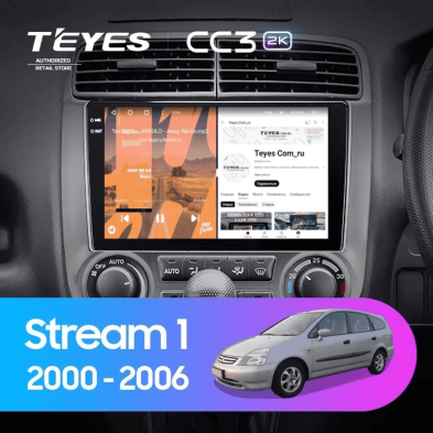 Штатная магнитола Teyes CC3 2K 6/128 Honda Stream 1 (2000-2006) F2