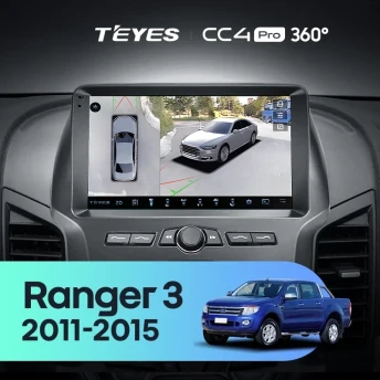 Штатная магнитола Teyes CC4 Pro 360 8/128 Ford Ranger 3 (2011-2015) F1