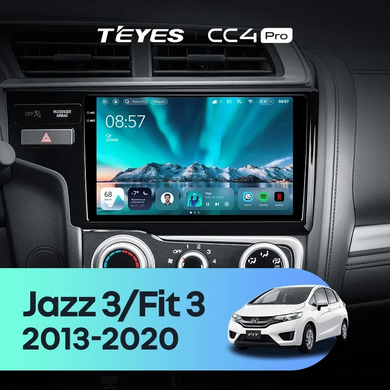 Штатная магнитола Teyes CC4 Pro 12/256 Honda Jazz 3 (2015-2020) Тип-B