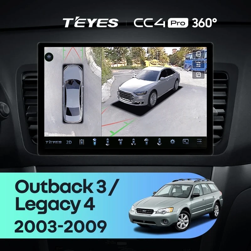 Штатная магнитола Teyes CC4 Pro 360 12/256 Subaru Outback 3 (2003-2009) (13")