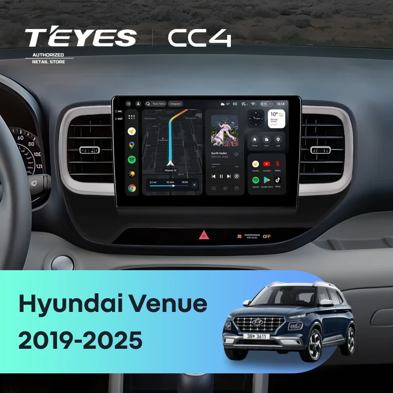Штатная магнитола Teyes CC4 6/64 Hyundai Venue (2019-2025)
