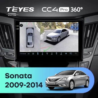 Штатная магнитола Teyes CC4 Pro 360 12/256 Hyundai Sonata 6 YF (2009-2014) Тип-A