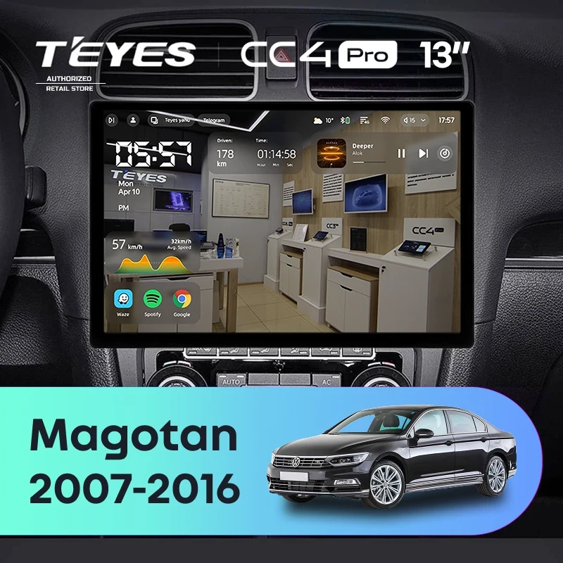 Штатная магнитола Teyes CC4 Pro 12/256 Volkswagen Magotan (2007-2016) (13")
