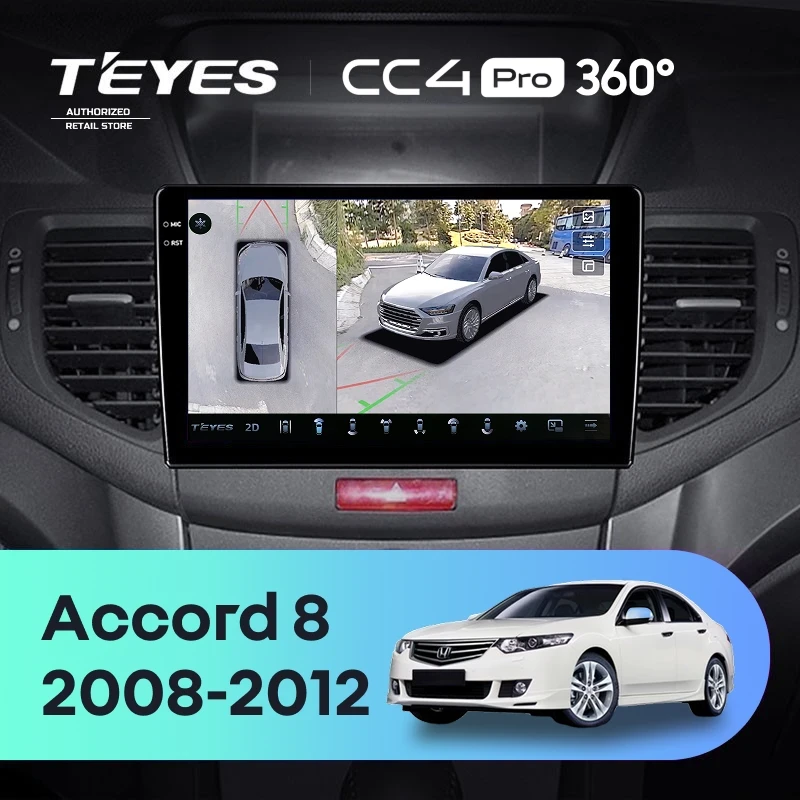 Штатная магнитола Teyes CC4 Pro 360 8/128 Honda Accord 8 (2008-2012)