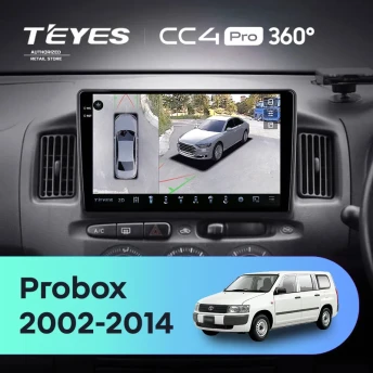 Штатная магнитола Teyes CC4 Pro 360 8/128 Toyota Probox XP50 XP160 (2002-2014) Правый руль