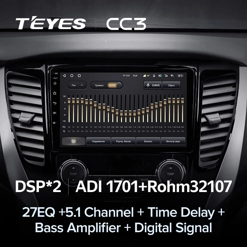 Штатная магнитола Teyes CC3 6/128 Mitsubishi Pajero Sport 3 (2016-2018)