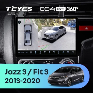 Штатная магнитола Teyes CC4 Pro 360 12/256 Honda Fit 3 GP GK (2013-2020) Тип-B Правый руль (11")