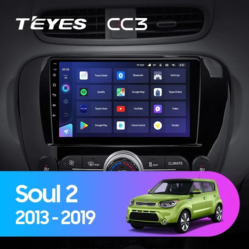 Штатная магнитола Teyes CC3 4/32 Kia Soul 2 PS (2013-2019) Тип-A