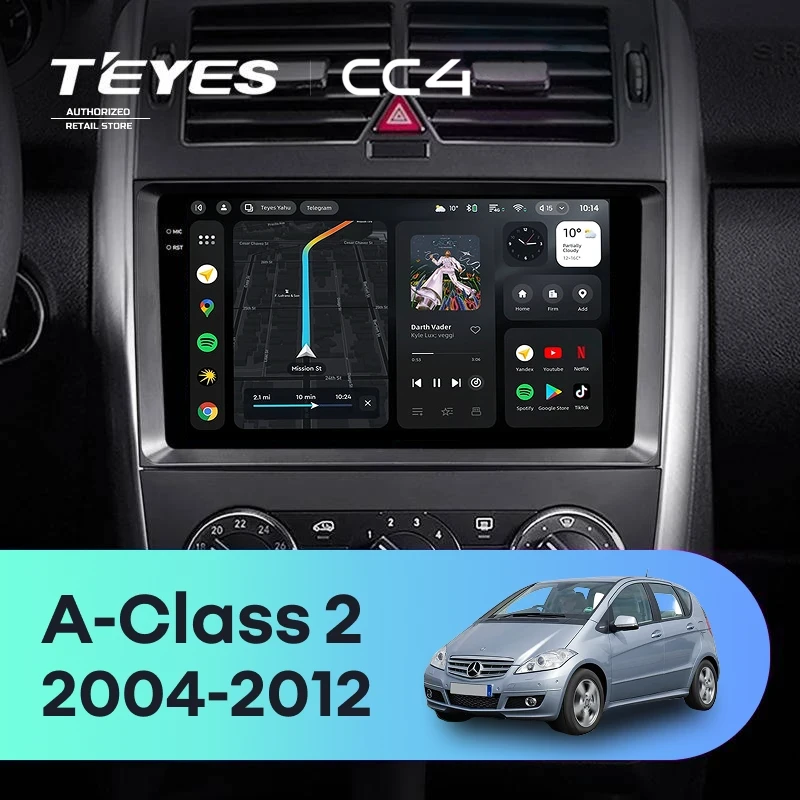 Штатная магнитола Teyes CC4 8/128 Mercedes-Benz A-Class 2 W169 C169 (2004-2012)