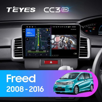 Штатная магнитола Teyes CC3 2K 6/128 Honda Freed 1 (2008-2016) F1 Правый руль