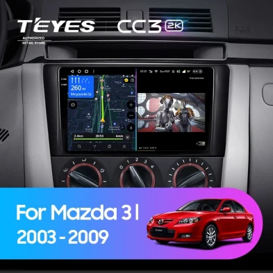 Штатная магнитола Teyes CC3 2K 360 6/128 Mazda 3 1 BK (2003-2009)