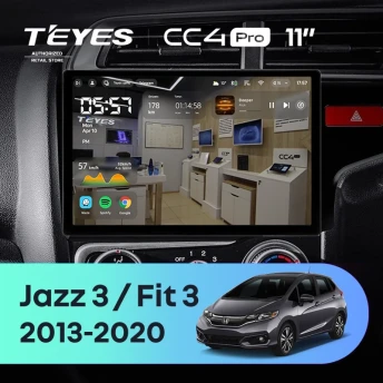 Штатная магнитола Teyes CC4 Pro 12/256 Honda Jazz 3 (2015-2020) Тип-A Правый руль (11")