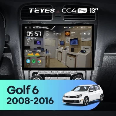 Штатная магнитола Teyes CC4 Pro 8/128 Volkswagen Golf 6 (2008-2016) (13")