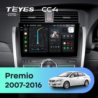 Штатная магнитола Teyes CC4 8/128 Toyota Premio (T260) (2007-2016) Правый руль