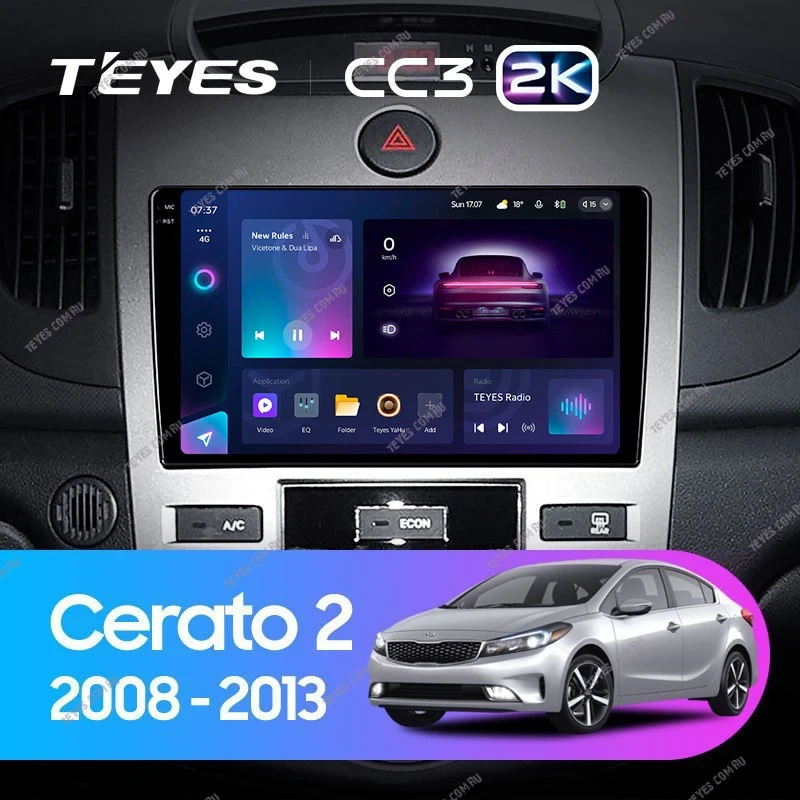 Штатная магнитола Teyes CC3 2K 4/64 Kia Cerato 2 TD (2008-2013) F1