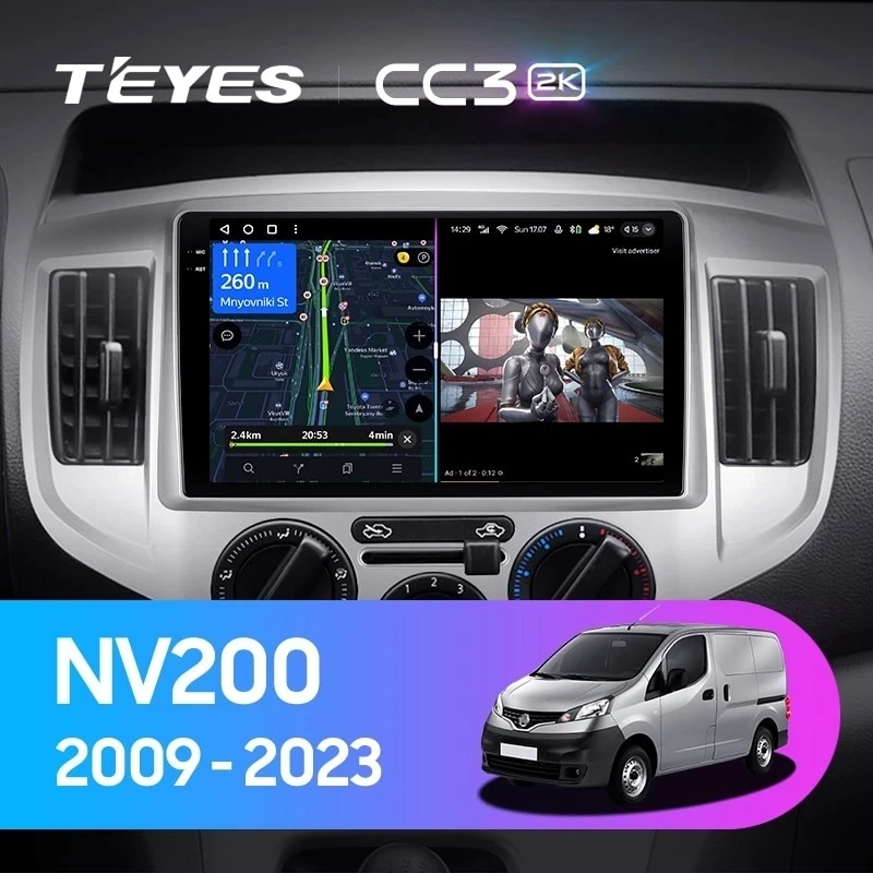 Штатная магнитола Teyes CC3 2K 360 6/128 Nissan NV200 M20 (2009-2023) F1