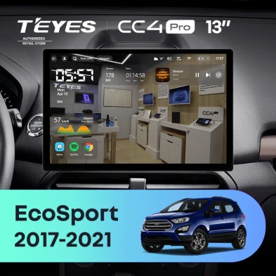 Штатная магнитола Teyes CC4 Pro 8/128 Ford EcoSport (2017-2021) (13")