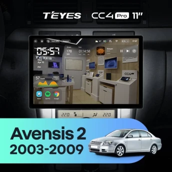 Штатная магнитола Teyes CC4 Pro 8/128 Toyota Avensis T250 (2003-2009) (11")