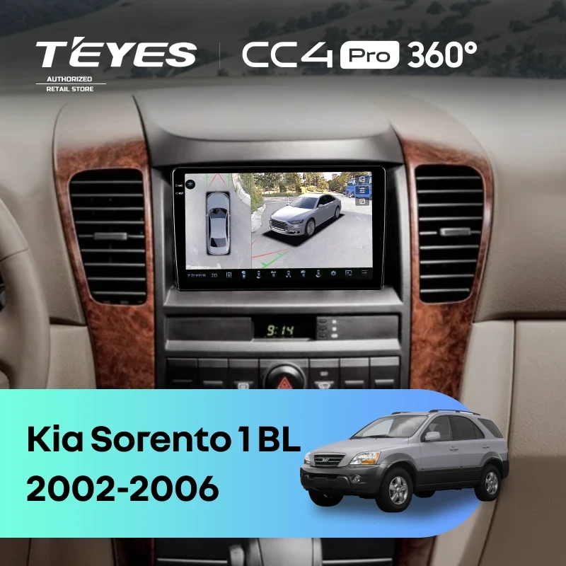 Штатная магнитола Teyes CC4 Pro 360 12/256 Kia Sorento 1 BL (2002-2006)