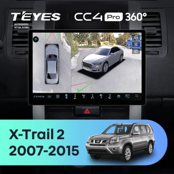 Штатная магнитола Teyes CC4 Pro 360 12/256 Nissan X-Trail T31 (2007-2015) (13")