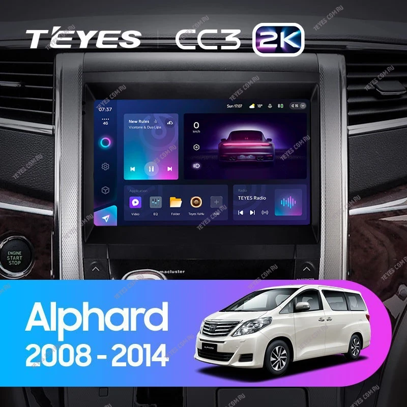 Штатная магнитола Teyes CC3 2K 360 6/128 Toyota Alphard H20 (2008-2014)