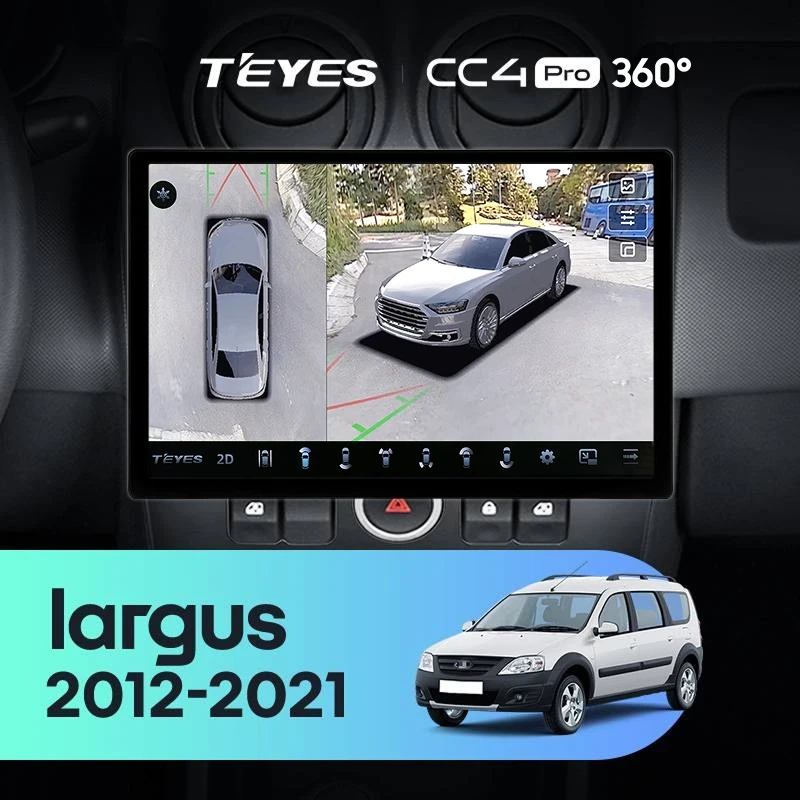 Штатная магнитола Teyes CC4 Pro 360 12/256 Lada Largus (2012-2021) (13")