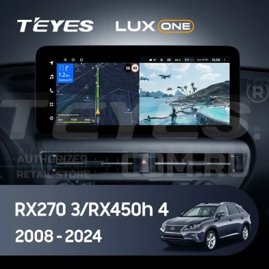 Штатная магнитола Teyes LUX ONE 4/64 Lexus RX270 3 RX450h 3 AL10 (2008-2015) Тип-D