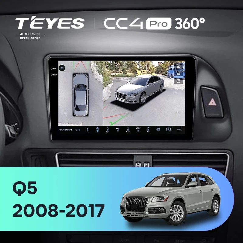 Штатная магнитола Teyes CC4 Pro 360 8/128 Audi Q5 8R (2008-2017) Тип-B