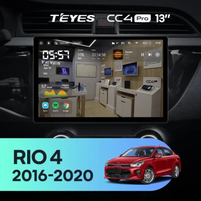 Штатная магнитола Teyes CC4 Pro 8/128 Kia Rio 4 (2016-2020) Тип-A (13")