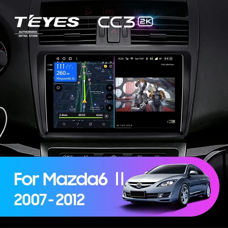 Штатная магнитола Teyes CC3 2K 6/128 Mazda 6 2 GH (2007-2012)