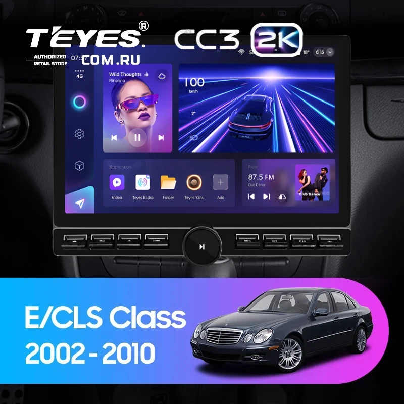 Штатная магнитола Teyes CC3 2K 6/128 Mercedes-Benz E-Class S211 W211 CLS-Class C219 (2002-2010) (13" с кнопками)