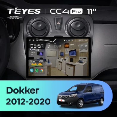 Штатная магнитола Teyes CC4 Pro 8/128 Renault Dokker (2012-2020) (11")