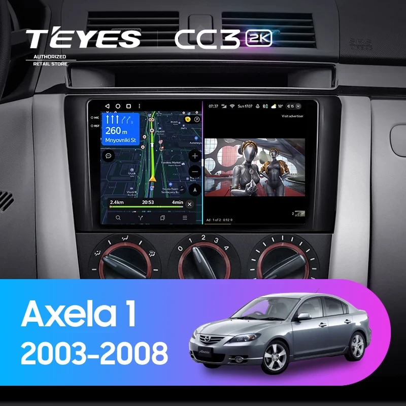 Штатная магнитола Teyes CC3 2K 4/64 Mazda Axela 1 (2003-2008)