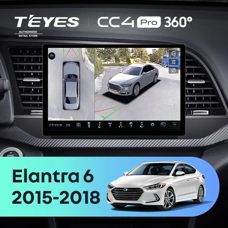 Штатная магнитола Teyes CC4 Pro 360 12/256 Hyundai Elantra 6 (2015-2018) Тип-B (11")