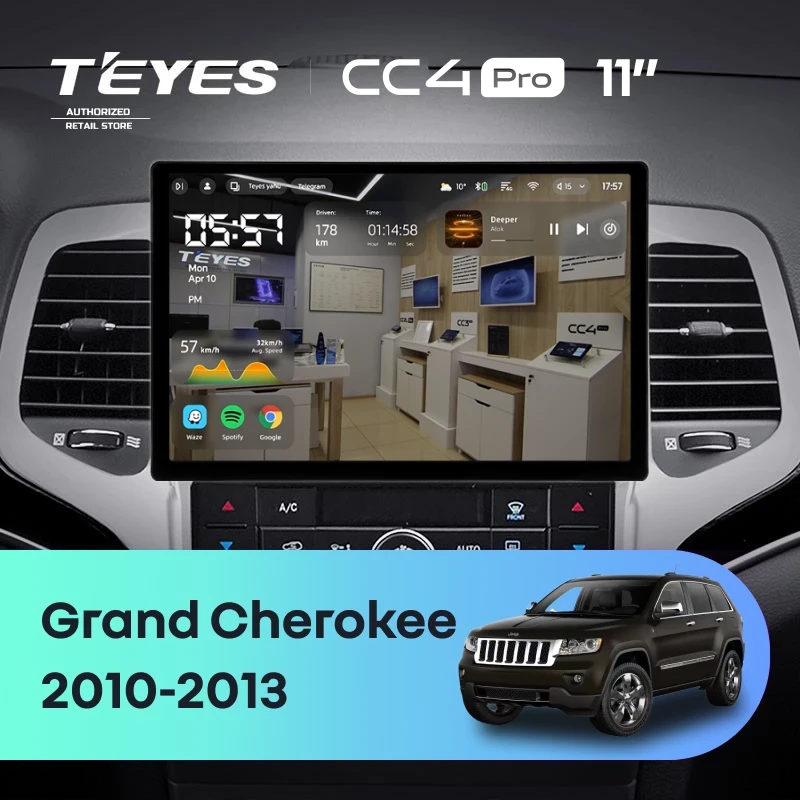 Штатная магнитола Teyes CC4 Pro 8/128 Jeep Grand Cherokee WK2 (2010-2013) (11")