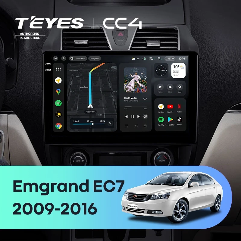 Штатная магнитола Teyes CC4 6/64 Geely Emgrand EC7 1 (2009-2016)