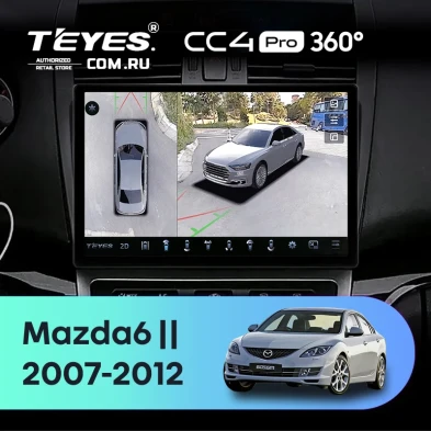 Штатная магнитола Teyes CC4 Pro 360 8/128 Mazda 6 GG (2002-2007) (13")