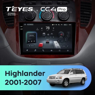 Штатная магнитола Teyes CC4 Pro 8/128 Toyota Highlander 1 XU20 (2001-2007)