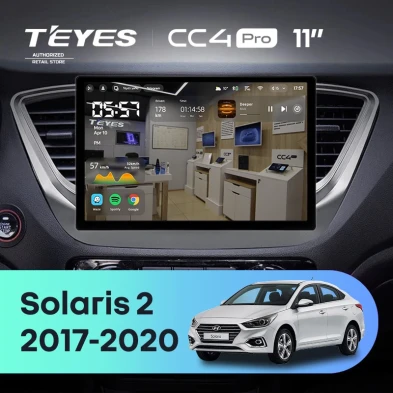 Штатная магнитола Teyes CC4 Pro 12/256 Hyundai Solaris 2 (2017-2020) F1 Тип-B (11")