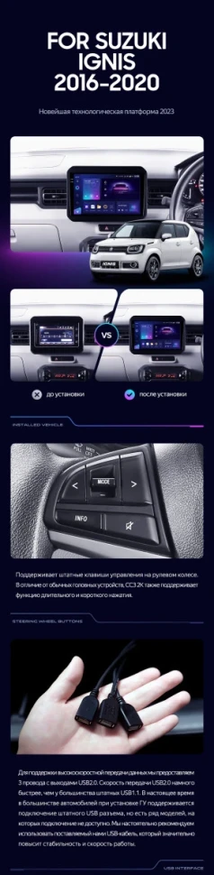 Штатная магнитола Teyes CC3 2K 360 6/128 Suzuki Ignis (2016-2020)