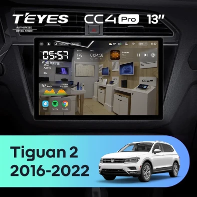 Штатная магнитола Teyes CC4 Pro 8/128 Volkswagen Tiguan 2 (2016-2022) Тип-B (13")