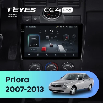 Штатная магнитола Teyes CC4 Pro 8/128 Lada Priora 1 (2007-2013) F2 (черная)