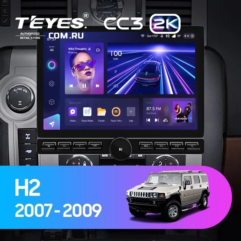 Штатная магнитола Teyes CC3 2K 6/128 Hummer H2 E85 (2007-2009) F1 (13" с кнопками)