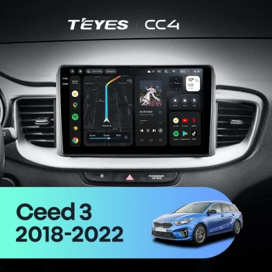 Штатная магнитола Teyes CC4 8/128 Kia Ceed 3 CD (2018-2022)
